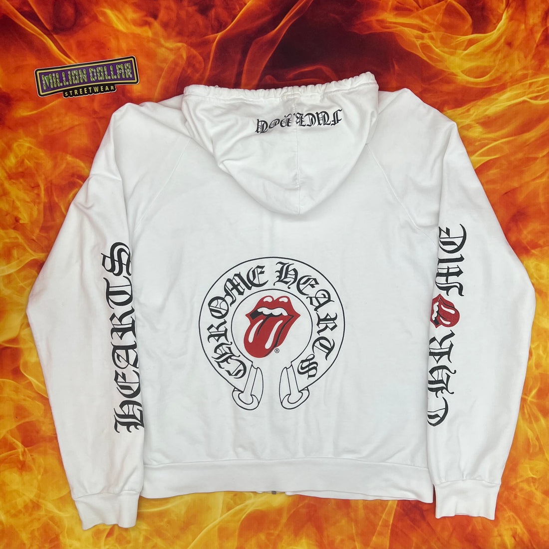 Chrome hearts Rolling Stones zip up hoodie- L – Million Dollar