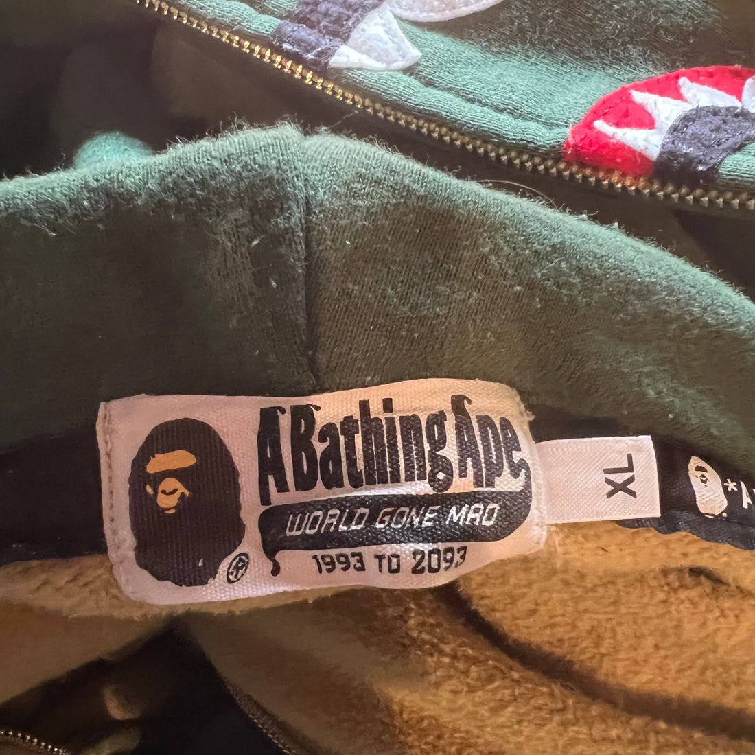 Bape color camo shark double zip up hoodie- XL