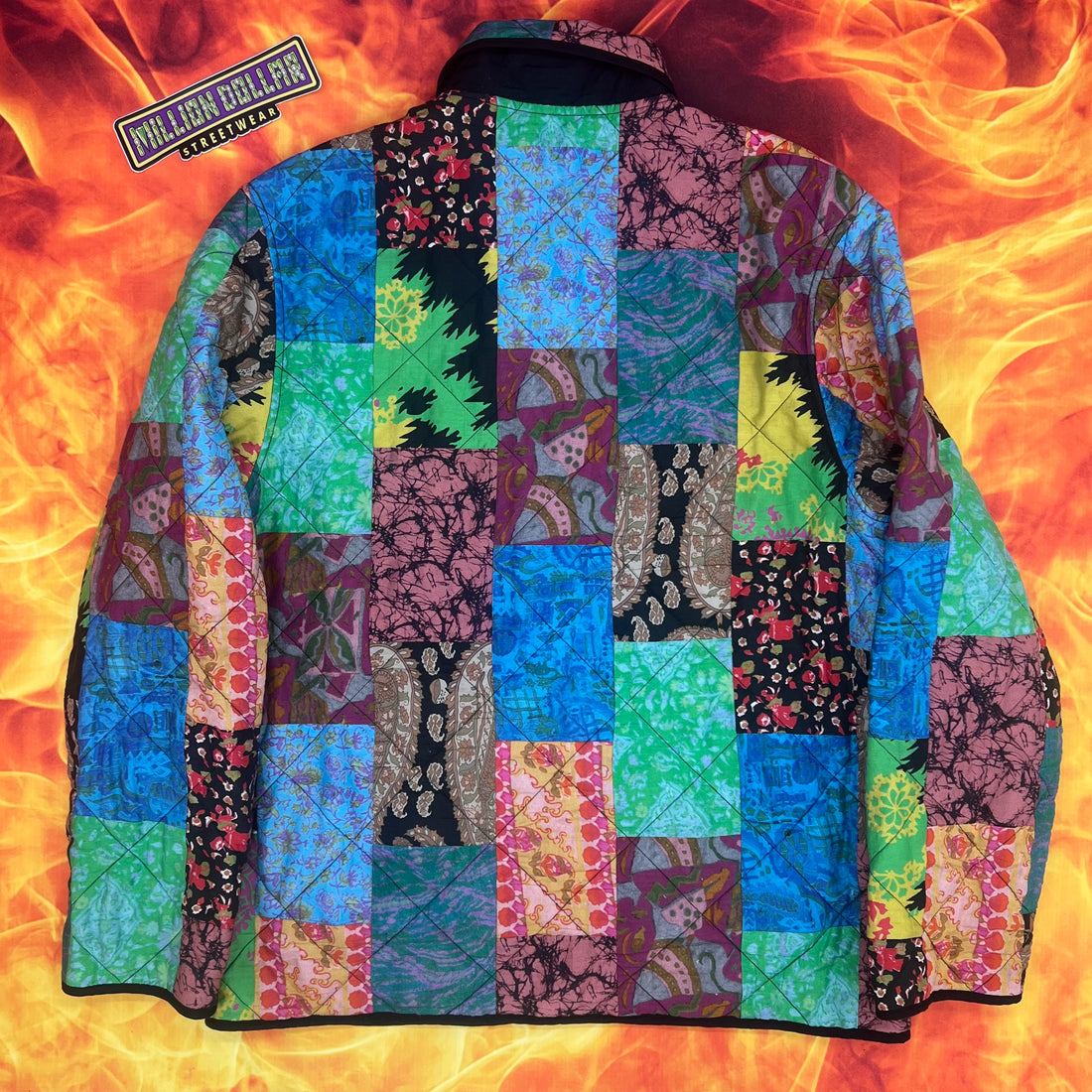 Supreme reversible patchwork quilted jacket- M