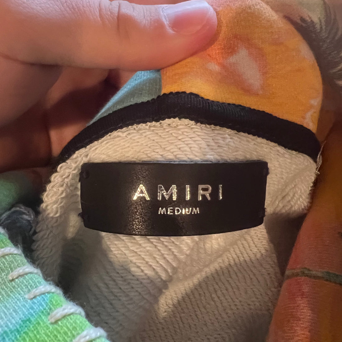 Amiri oversized tropical patchwork hoodie- M