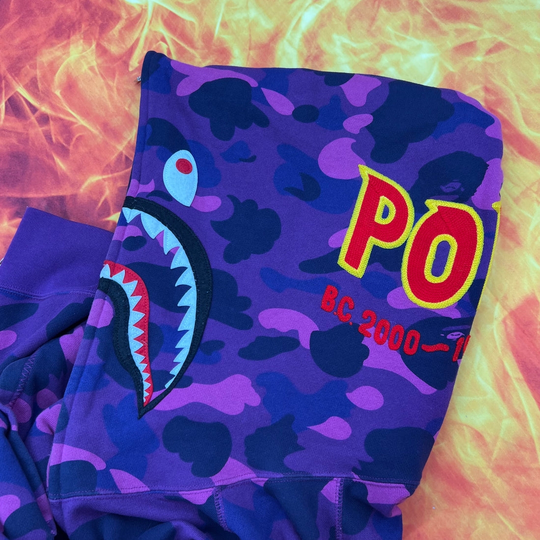 Bape color camo ponr shark full zip hoodie hot sale