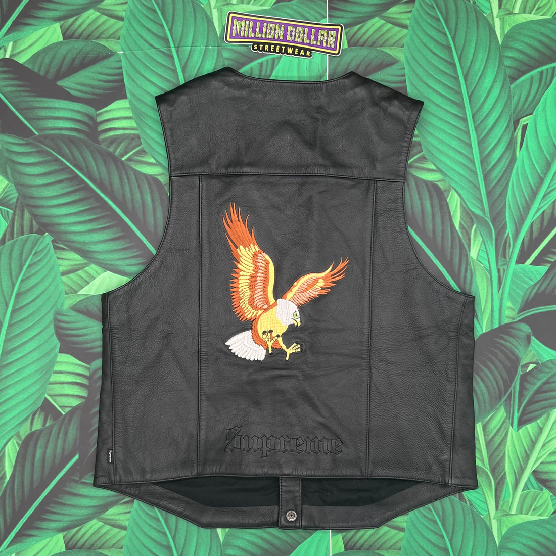 Supreme eagle leather vest- S