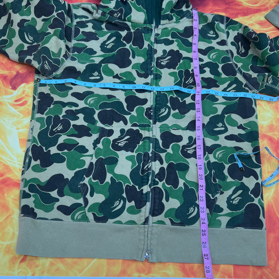 Bape color camo shark double zip up hoodie- XL