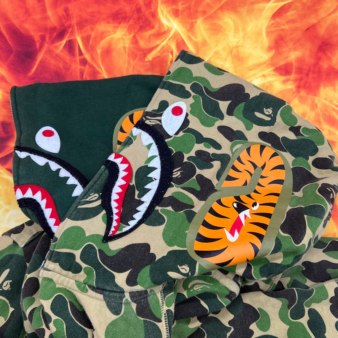 Bape color camo shark double zip up hoodie- XL – Million Dollar