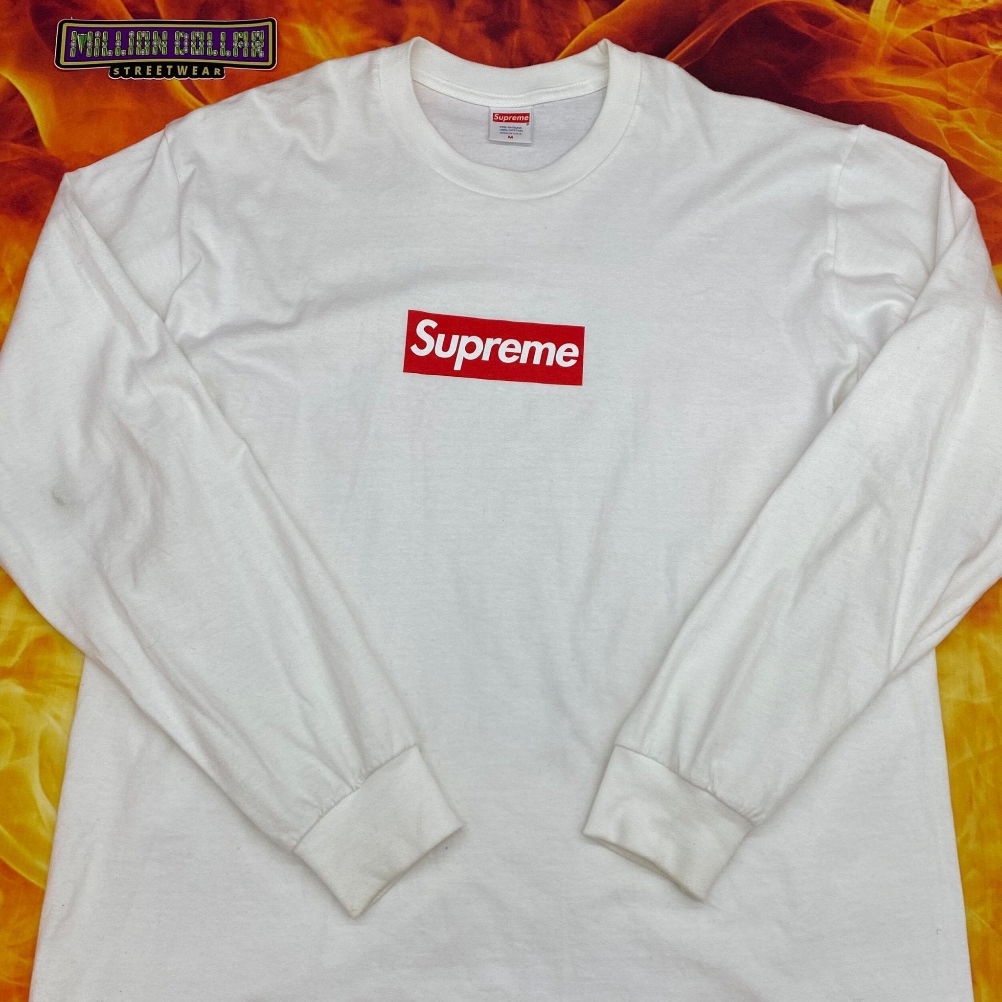 Supreme box logo l/s tee- M – Million Dollar Streetwear