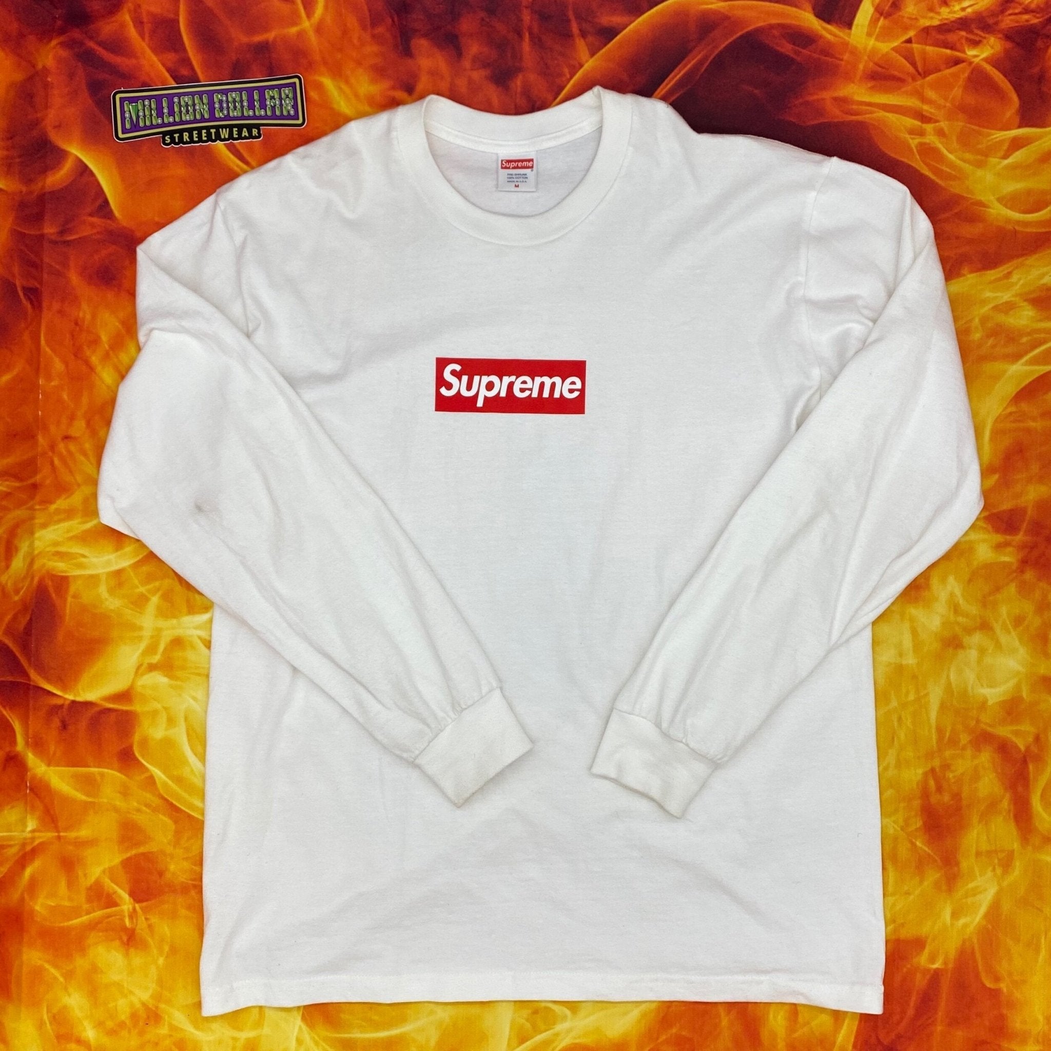 Supreme box logo l/s tee- M – Million Dollar Streetwear