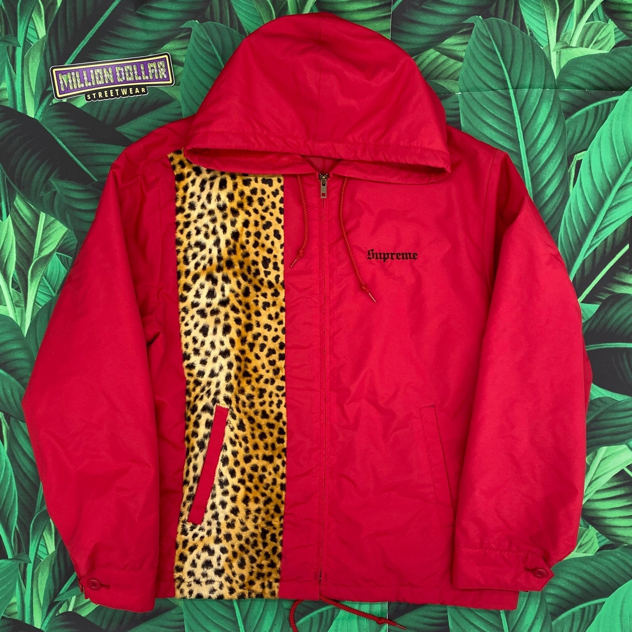 Supreme cheetah hooded station jacket- M – Million Dollar Streetwear