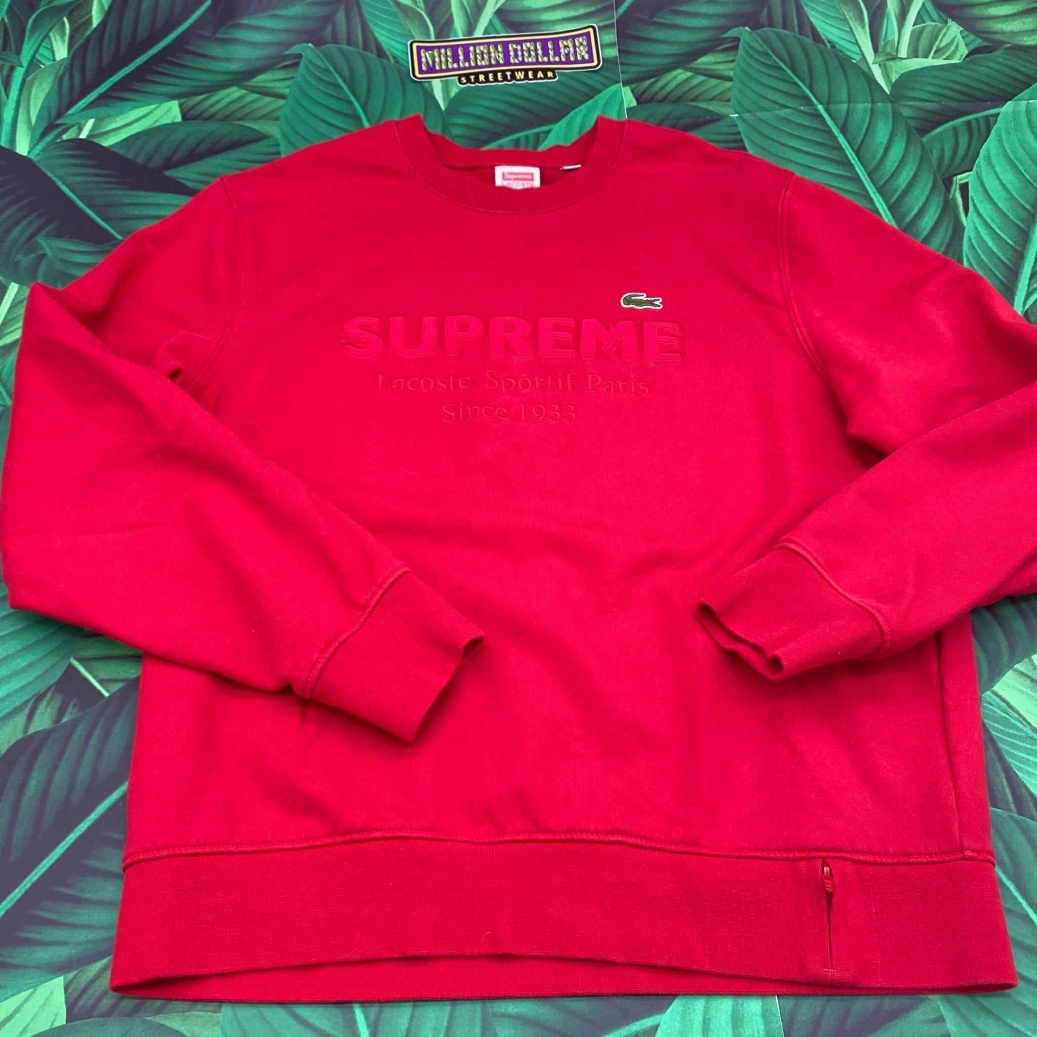 Supreme LACOSTE crewneck- S – Million Dollar Streetwear