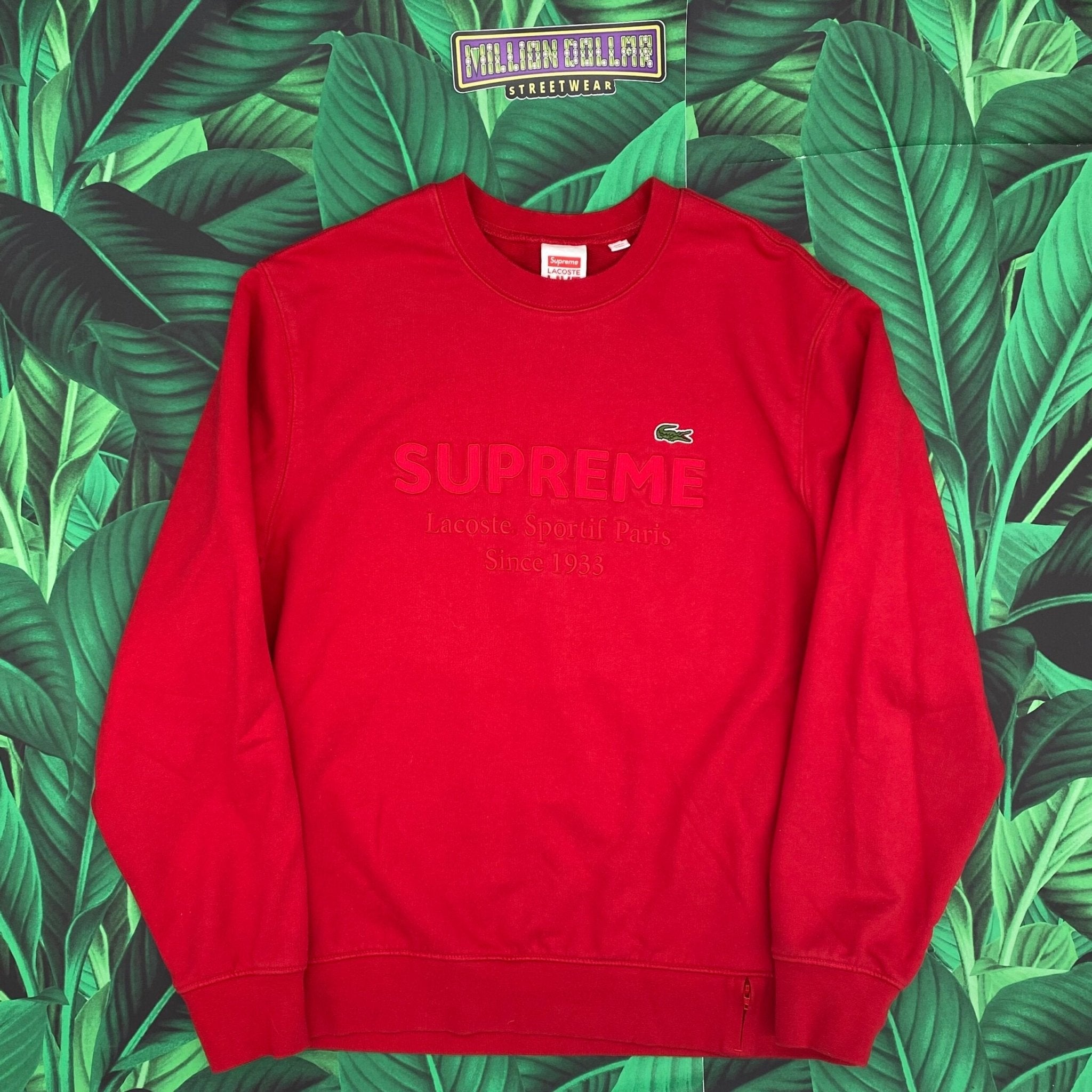 Supreme LACOSTE crewneck- S – Million Dollar Streetwear