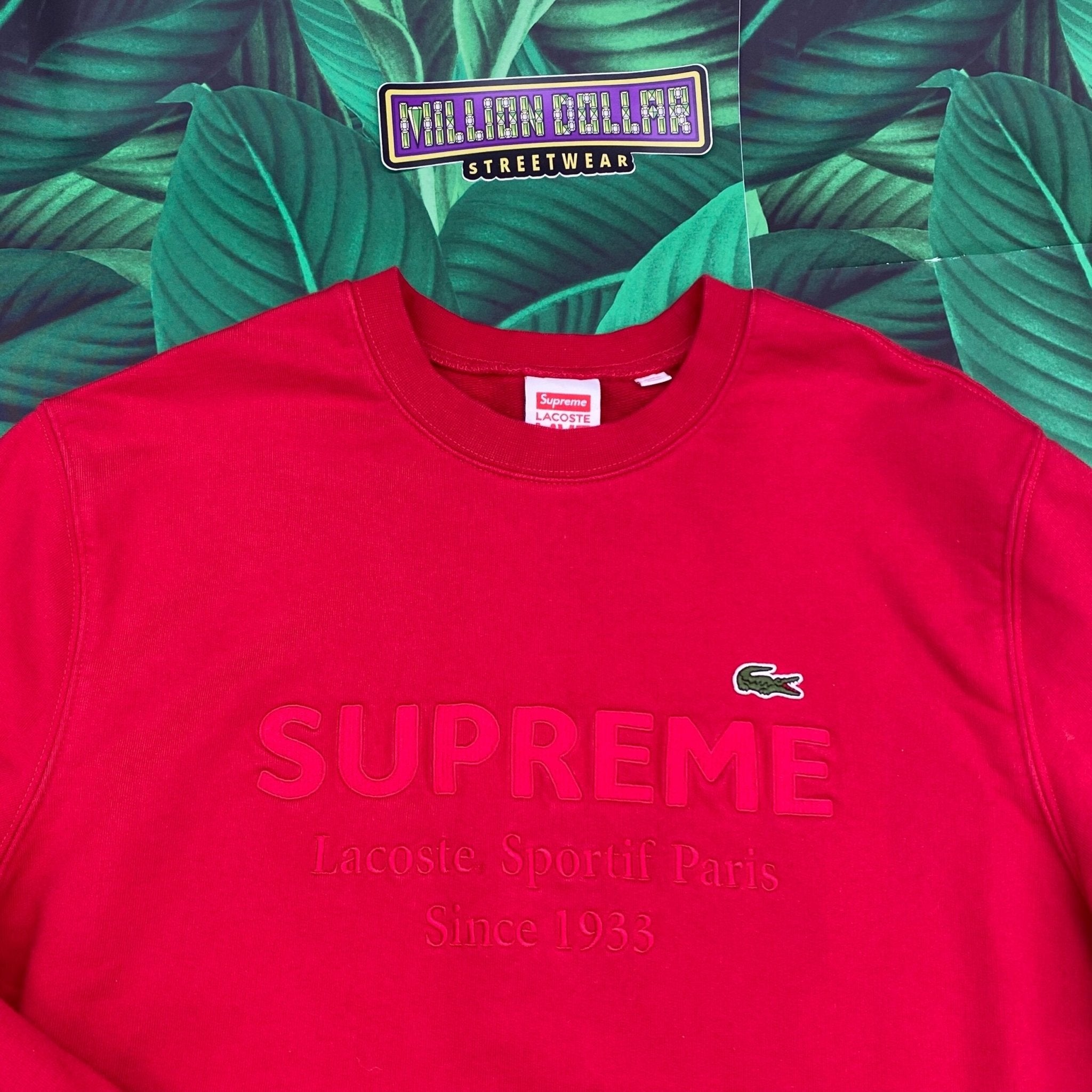 Supreme LACOSTE crewneck- S – Million Dollar Streetwear