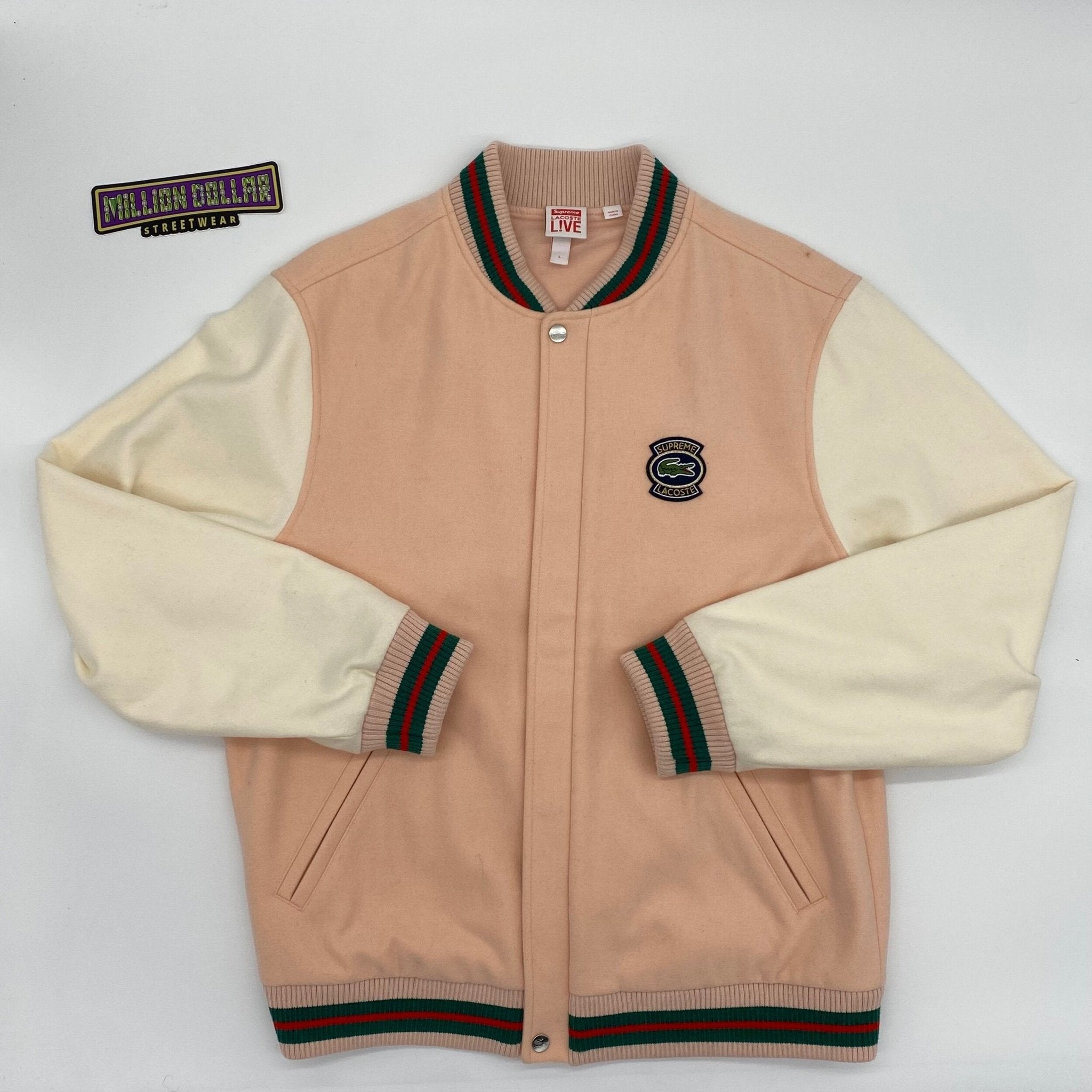 Supreme Lacoste wool varsity jacket- L – Million Dollar Streetwear