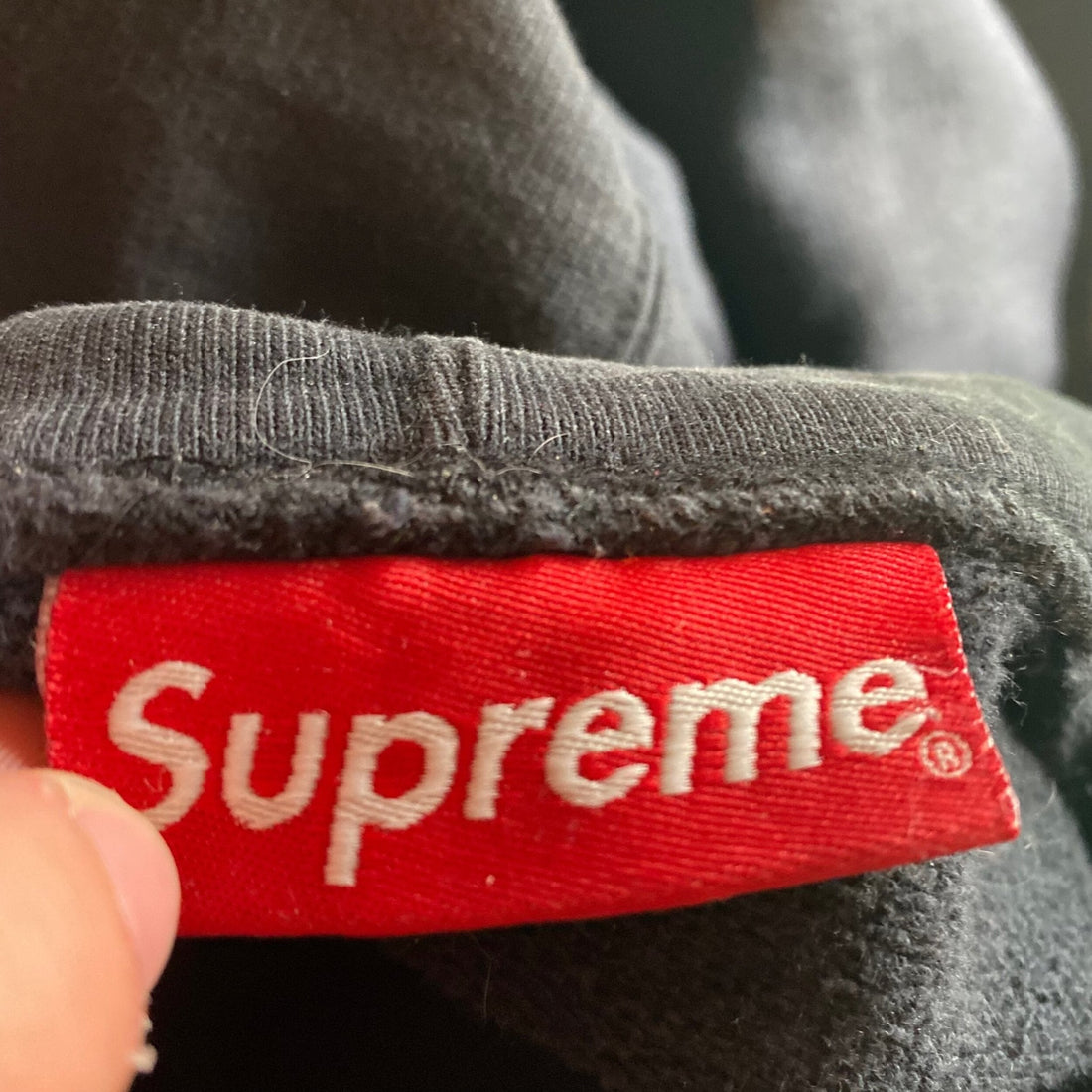 Supreme box logo hoodie red on grey M