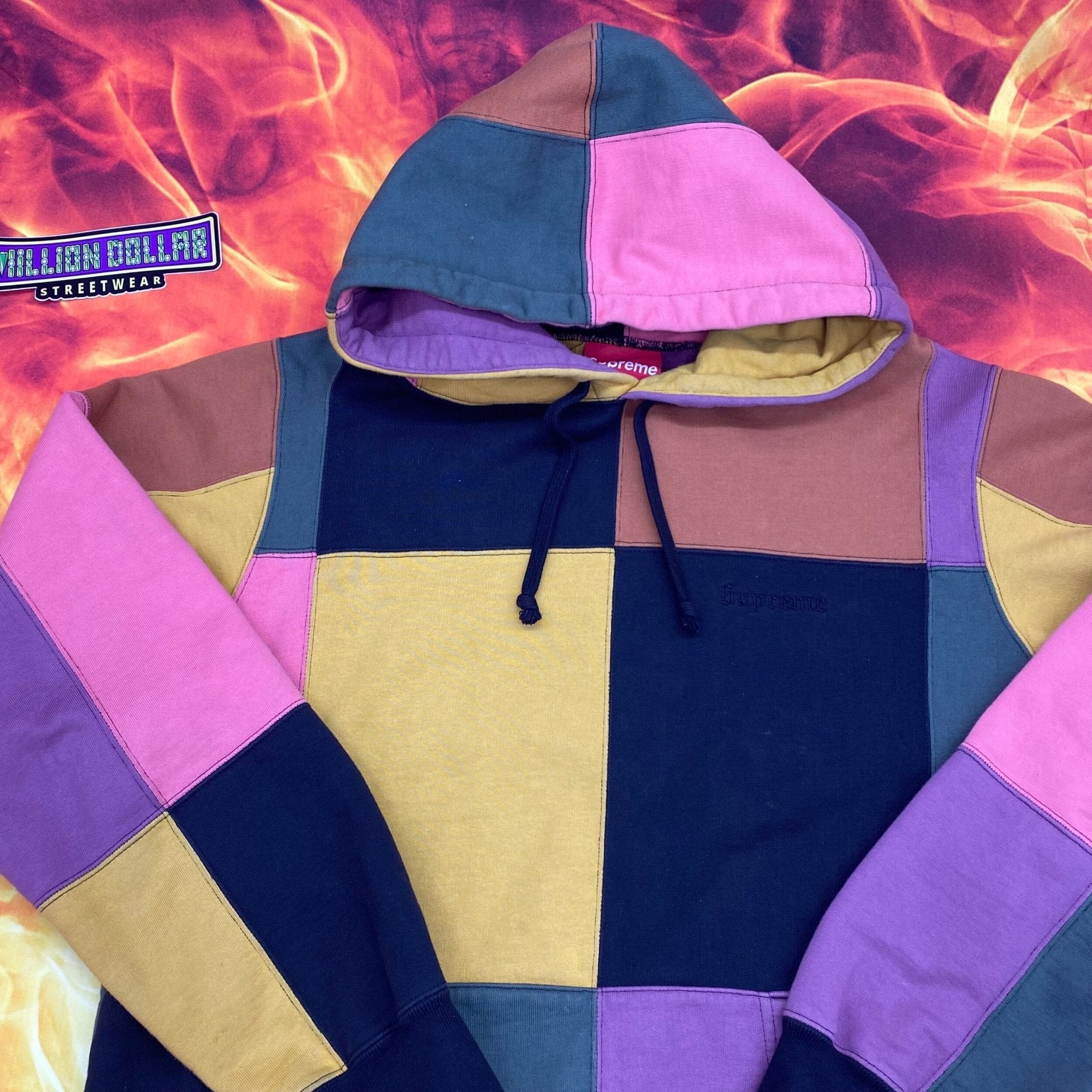 Supreme patchwork hoodie- M – Million Dollar Streetwear