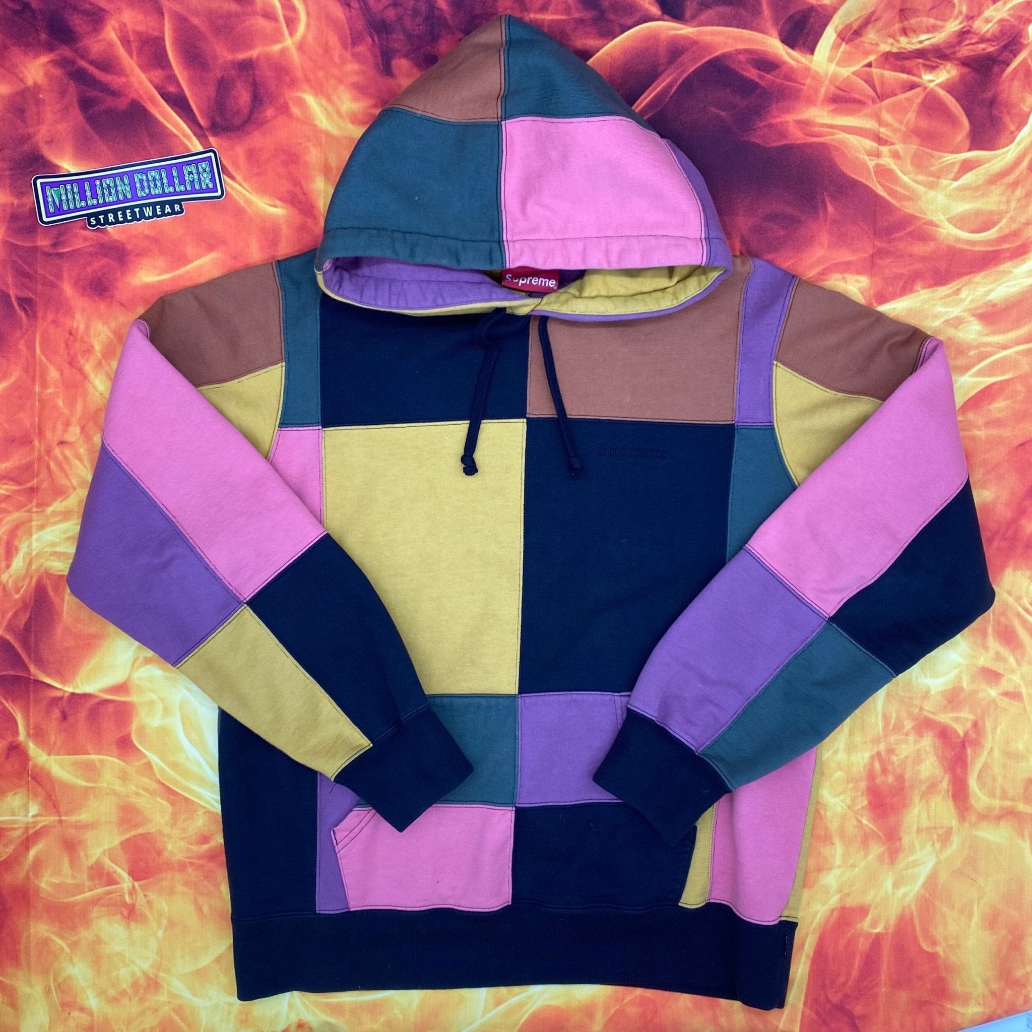 Supreme patchwork hoodie- M – Million Dollar Streetwear