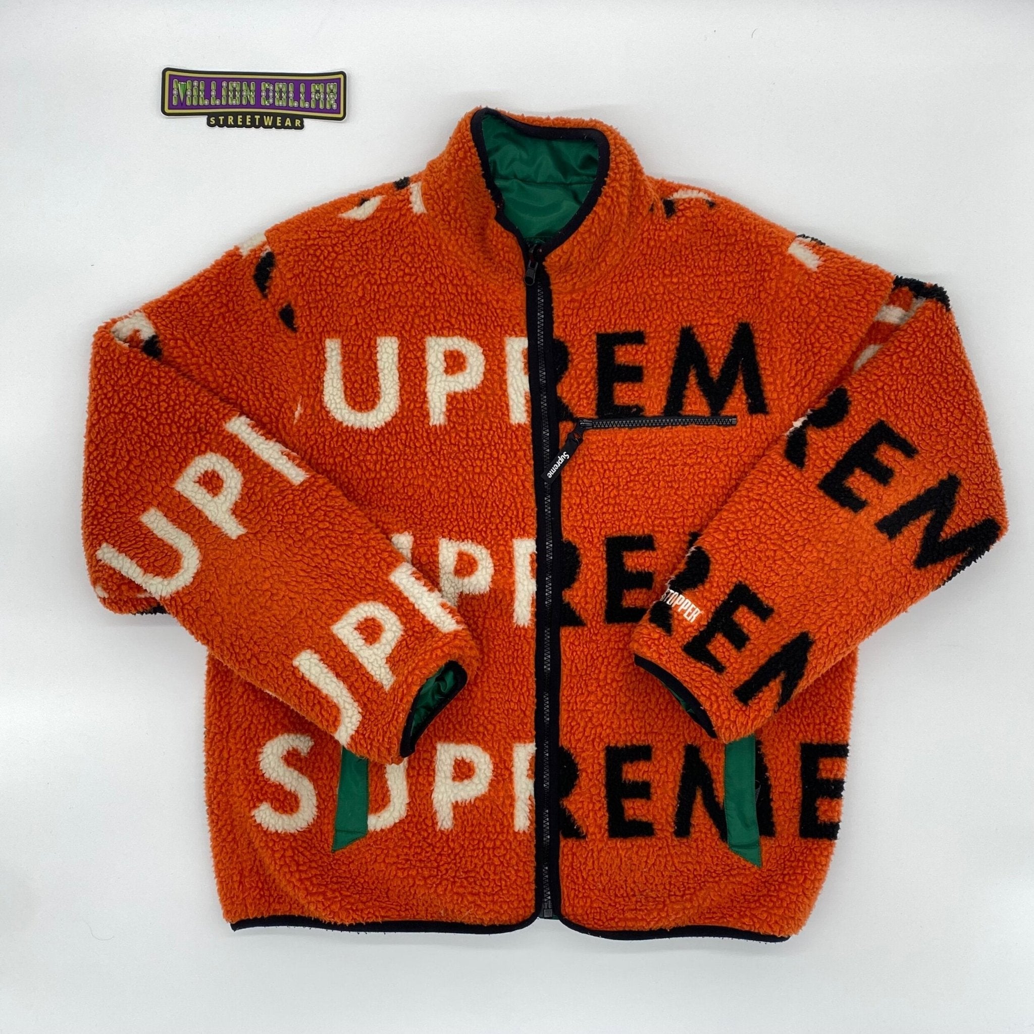 Supreme reversible logo fleece jacket- M – Million Dollar Streetwear