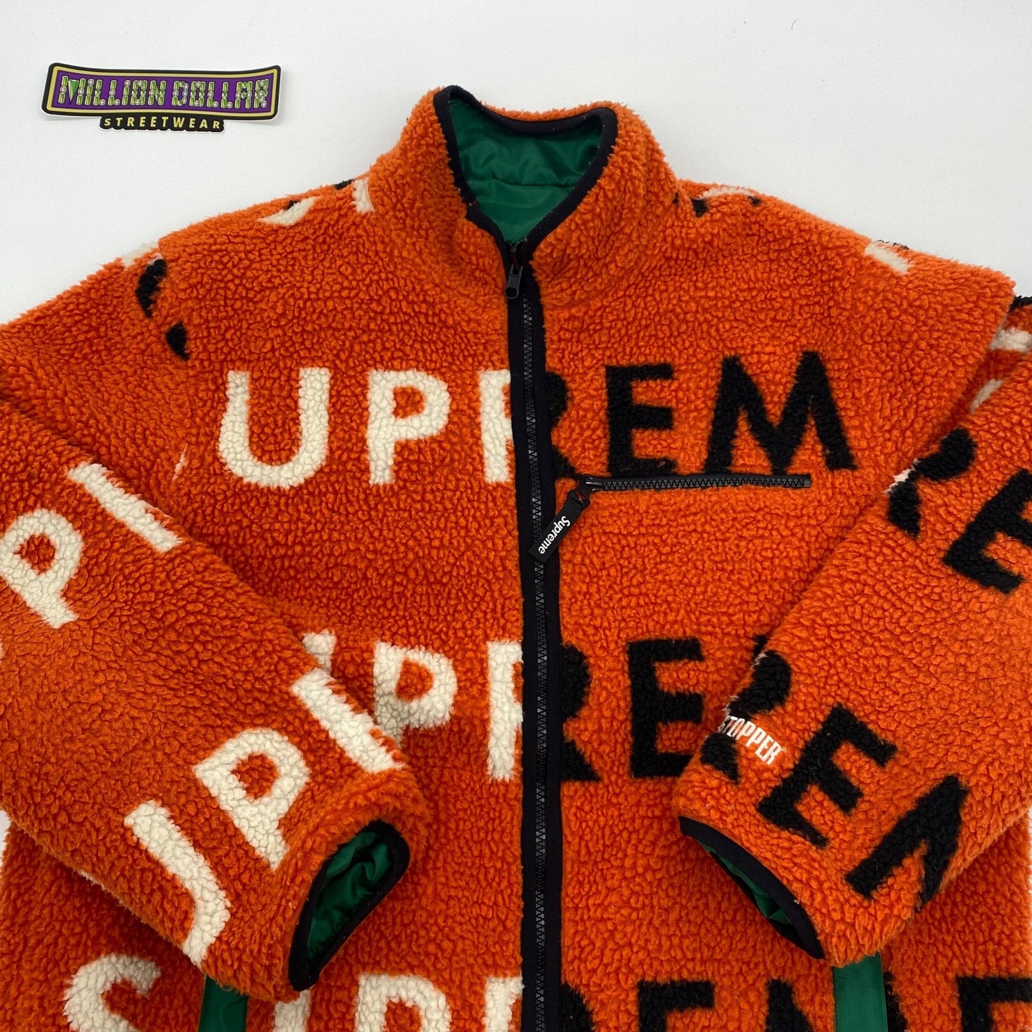 Supreme reversible logo fleece jacket- M – Million Dollar