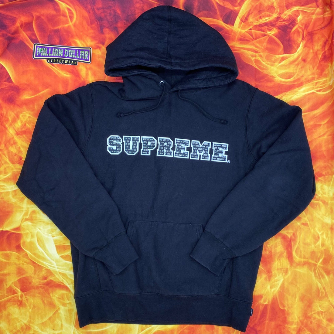 Supreme Size M logo hooded Hoodie Black