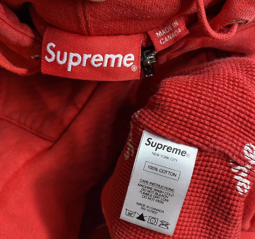 Supreme thermal small box zip up hoodie- S – Million Dollar Streetwear