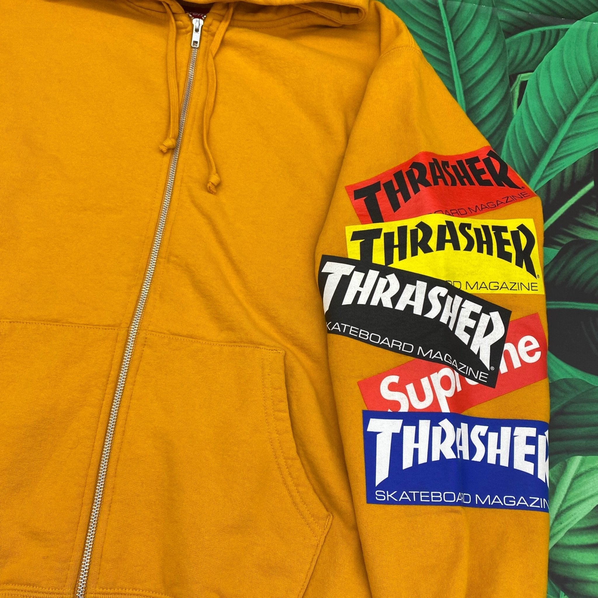 Supreme thrasher multi logo zip up hoodie- L – Million Dollar