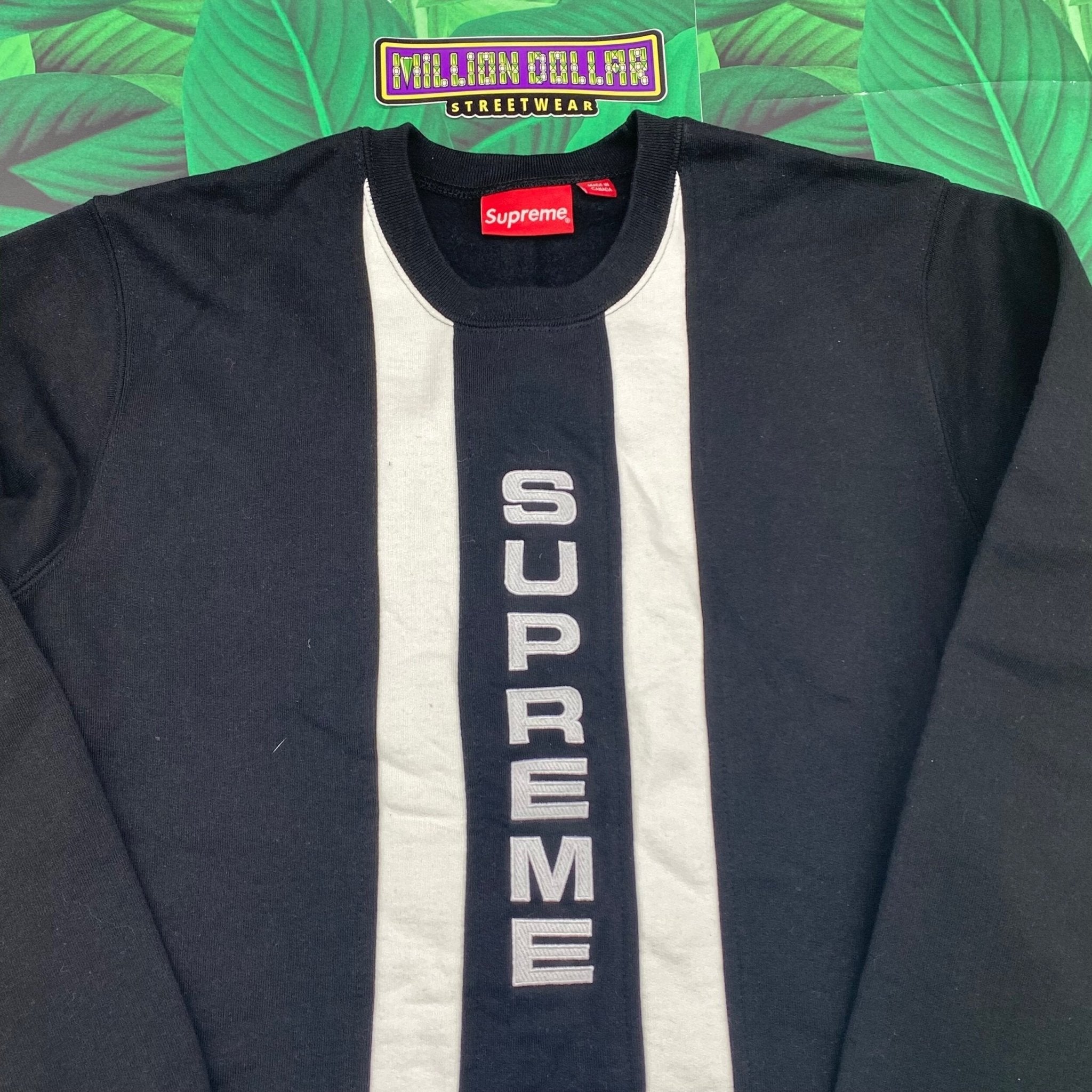 Supreme Vertical Logo Panel Crewneck-