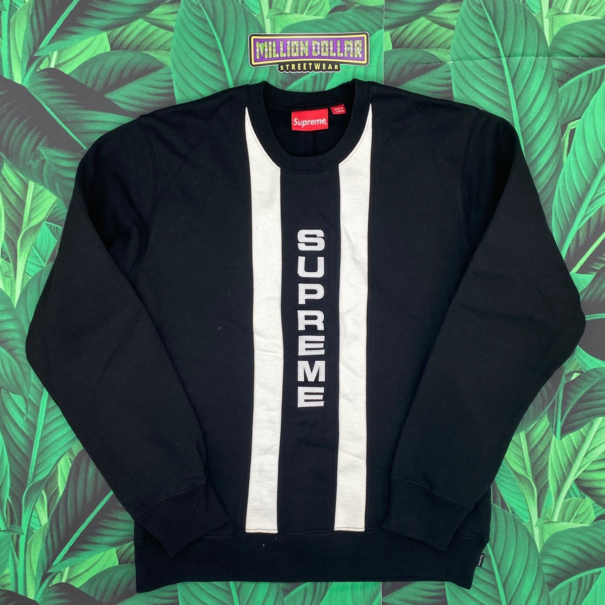 Supreme vertical logo panel crewneck- M – Million Dollar Streetwear