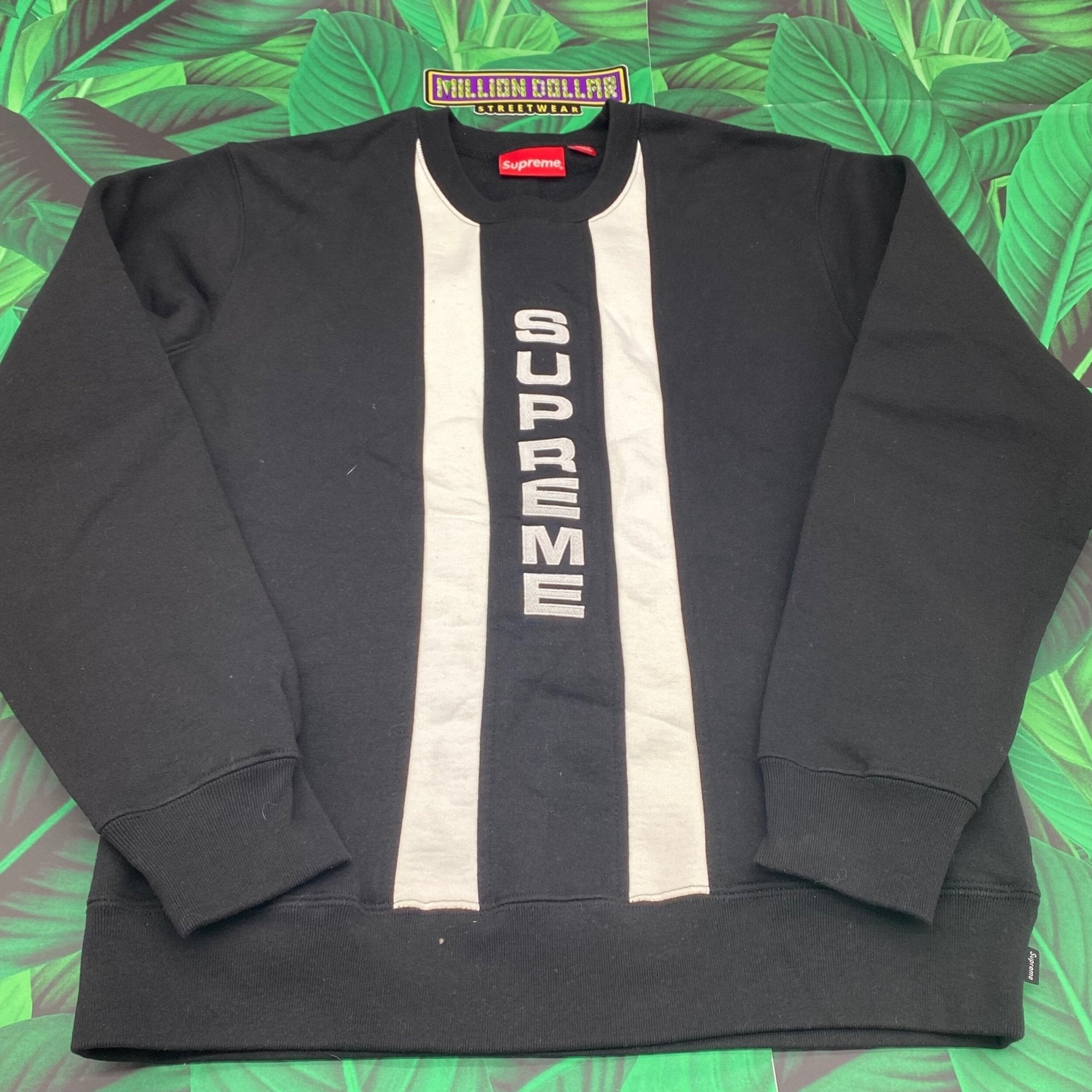 Supreme vertical logo panel crewneck- M – Million Dollar Streetwear